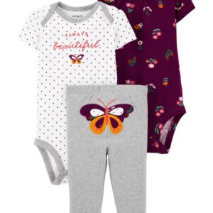CARTER’S INFANT GIRL’S 3-PIECE BUTTERFLY LITTLE CHARACTER SET $23.32 VAT Inclusive