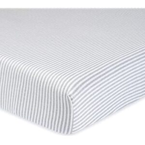 GERBER – ORGANIC MADE GREY STRIPED FITTED CRIB SHEET $21.95  VAT Inclusive