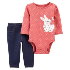 CARTER’S 2-PIECE BUNNY PEPLUM BODYSUIT PANT SET $19.36 VAT Inclusive