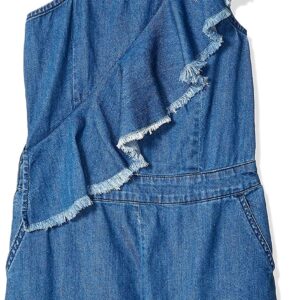 BEBE GIRLS DENIM ROMPER WITH RUFFLE $64.85 VAT Inclusive