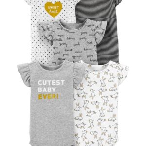 CARTER’S 5-PIECE FLUTTER-SLEEVE ORIGINAL BODYSUITS $23.65 VAT Inclusive