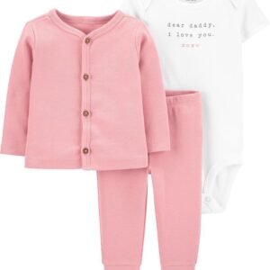 CARTER’S BABY 3-PIECE LITTLE CARDIGAN SET PINK $24.70  VAT Inclusive