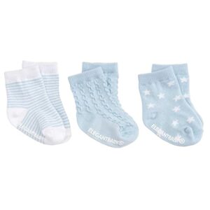 ELEGANT BABY -  BABY'S 1ST  SOCKS  3PK BLUE  $22.28 VAT Inclusive