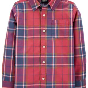 OSHKOSH KID PLAID BUTTON-FRONT SHIRT $24.97 VAT Inclusive