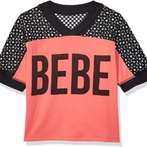 BEBE GIRLS BIG OVERSIZE TOP WITH MESH SLEEVES $41.53 VAT Inclusive