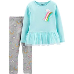 CARTER’S – 2-PIECE PEPLUM TOP & RAINBOW-PRINT LEGGING $18.92  VAT Inclusive