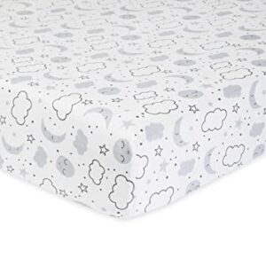 GERBER ORGANIC MADE FITTED CRIB SHEET, GREY COSMIC $21.95 VAT Inclusive