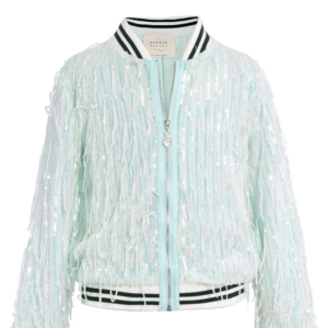HANNAH BANANA MINT SEQUINED FRINGE BOMBER JACKET $103.95  VAT Inclusive
