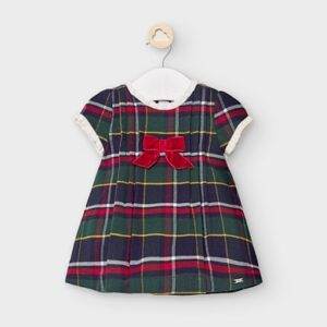 MAYORAL BABY G OLIVE GREENPLAID  DRESS $42.90  VAT