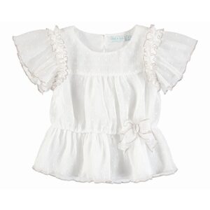 ABEL&LULA  WHITE DOTTED FASHION  BLOUSE $78.87 VAT