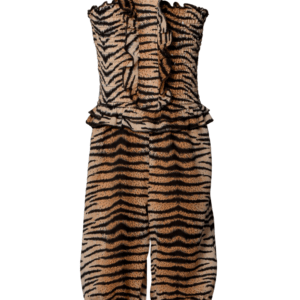 BABYSARA TIGER PRINT RUFFLED SMOKED JUMPSUIT  $96.25  VAT