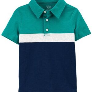CARTER'S   BABY  B  TEAL/ NAVY STRIPE POLO  $15.62 VAT
