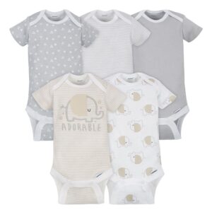 GERBER 5PK ONESIE NEUTRAL ADORABLE VAT $26.63