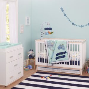 JUST-BORN  BLUE HELLO WORLD 3PC BED SET  $133.65 VAT