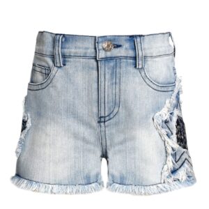 BABYSARA   TG DENIM STONE WASH SHORTS W/STAR TRIM DETAIL $71.50  VAT