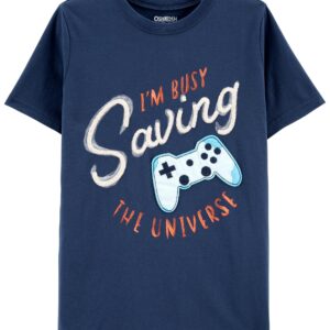 OSHKOSH  NAVY BUSY SAVING THE UNIVERSE S/S BASIC TEE  $18.98 VAT