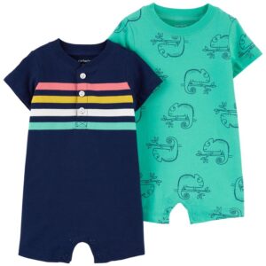 CARTER'S    NAVY MULTI STRIPE 2PK SNAP UNDER  $26.62 VAT