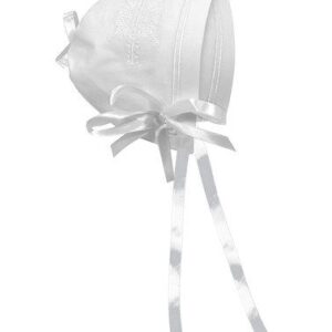 STEPHAN BABY   WHITE BONNET CROSS STRAIGHT EDGE   $28.05  VAT