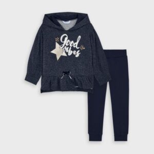 MAYORAL   NEGRO LURE LUREX  HOODIE- GOOD VIBES SET $61.48 VAT