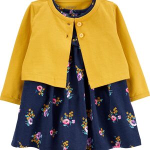 CARTER'S   BODYSUIT DRESS/CARDIGAN-NAVYFLORAL  $27.89 VAT