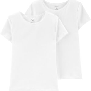 CARTER'S   GIRL  BASIC WHITE  2-PACK TEES