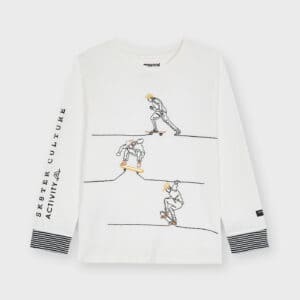 MAYORAL  WHITE DESIGN LONG SLEEVES T-SHIRT  $26.21 VAT