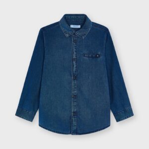 MAYORAL  BLUE DENIM BUTTONDOWN SHIRT  $39.77 VAT