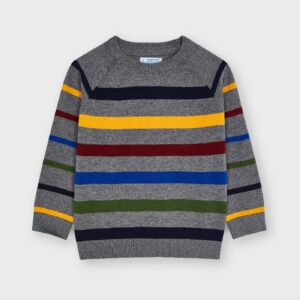 MAYORAL  GREY MULTI STRIPE L/S  SWEATER  $43.23  VAT