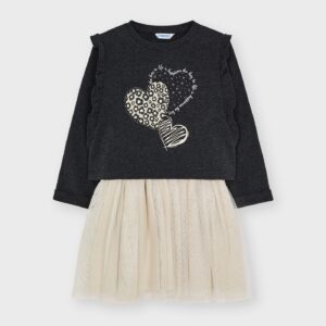 MAYORAL  BIEGE HEART DESIGN PULLOVER/DRESS SET $60.61 VAT