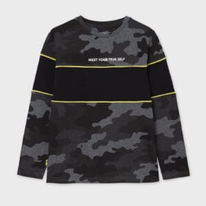 MAYORAL  TWEEN B GREY CAMOUFLAGE L/S T-SHIRT  $29.37 VAT