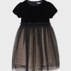 MAYORAL   BLACK VELVET & SPARKLE TULLE DRESS  $86.46  VAT
