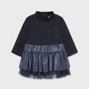 MAYORAL  BABY G NAVY VELVET&TULLE DRESS  $52.14VAT