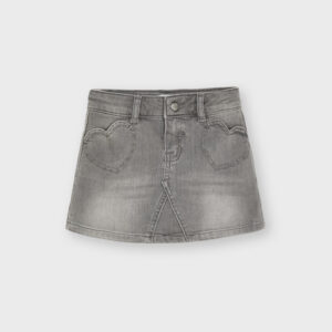 MAYORAL  GREY JEAN SKIRT WITH HEART POCKETS  $43.40 VAT