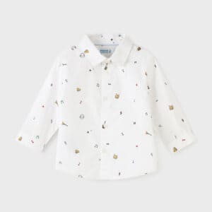 MAYORAL  BABY B WHITE MUSICAL DESIGN L/S SHIRT  $35.28 VAT