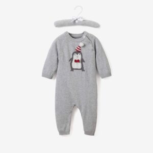ELEGANT BABY  GREY  XMAS PENQUIN JUMPSUIT  $58.25 VAT