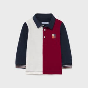 MAYORAL  BABY B BURGUNDY L/S POLO $35.31  VAT
