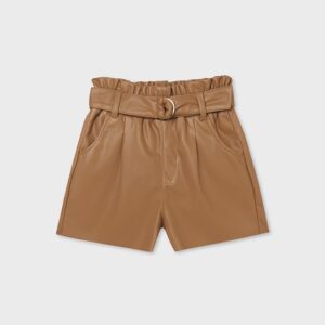 MAYORAL  TWEEN G BROWN LEATHER BERMUDA SHORTS &BELT  $48.24 VAT