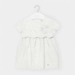 MAYORAOL WHITE  SILVER DOTTED DRESS $50.16 VAT