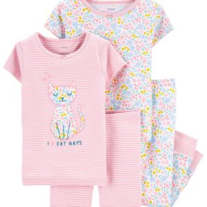 CARTER'S TODDLER G 4PC COTTON KITTEN SLEEPWEAR $34.00 VAT