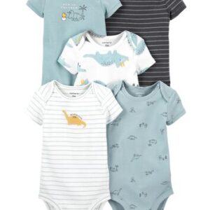 CARTER'S   BABY   5PK BODYSUIT BLUE-DINO  $31.35 VAT