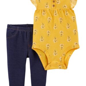 CARTER'S  BABY G BODYSUIT-PANTSET YELLOWFLUTTER  $22.77 VAT