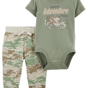 CARTER'S  BABY B BODYSUIT-PANTSET GREEN CAMO  $22.77 VAT
