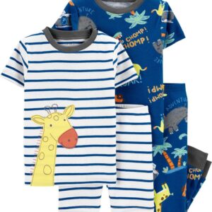 CARTER'S TODDLER B 4PC COTTON GIRAFFE SLEEPWEAR $34.00 VAT