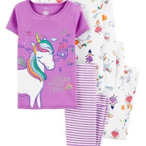 CARTER'S TWEEN G 4PC COTTON UNICORN SLEEPWEAR $41.58 VAT