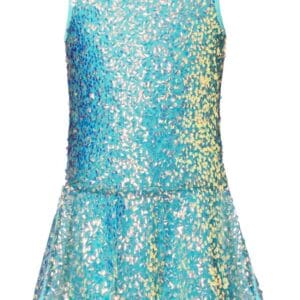 HANNAH BANANA  GREEN DROPPED WAIST SLEEVELESS  SEQUIN DRESS $126.50  VAT