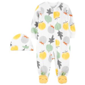 CARTER'S BABY NEUTRAL 2PC FRUITS SLEEPN'PLAY $17.82 VAT