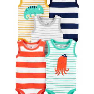 CARTER'S  BABY B 5PK MULTI STRIPES BODYSUITS  $31.35 VAT