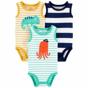 CARTER'S BABY B 3PK MULTI STRIPES BODYSUITS $21.29 VAT