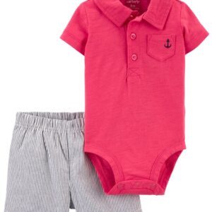CARTER'S  BABY B 2PC ROSE/STRIPES SET $22.77 VAT