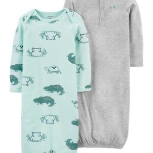 CARTER'S BABY B 2PK MINT-STRIPES GOWN $26.07 VAT